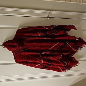 Plaid poncho